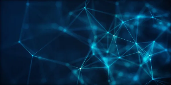 Fond technologique abstrait avec réseau neuronal et connexions numériques