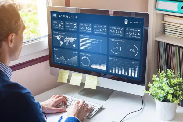 Tableau de bord analytique pour le suivi des performances marketing et web